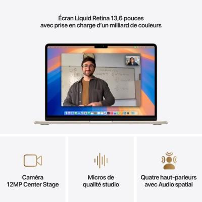 MacBook Air M4 (2025) 13,6" - RAM 24Go - Stockage 512Go - CPU/GPU 10 cœurs - Lumiere Stellaire