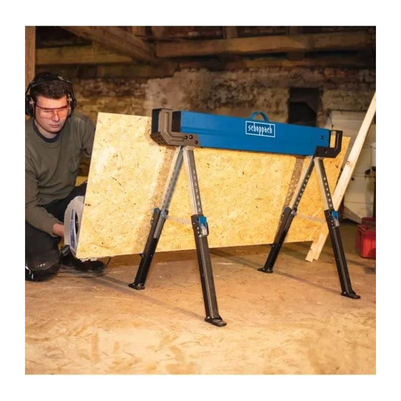 Lot de 2 Tréteaux de chantier en acier SCHEPPACH MWB600 - 600kg