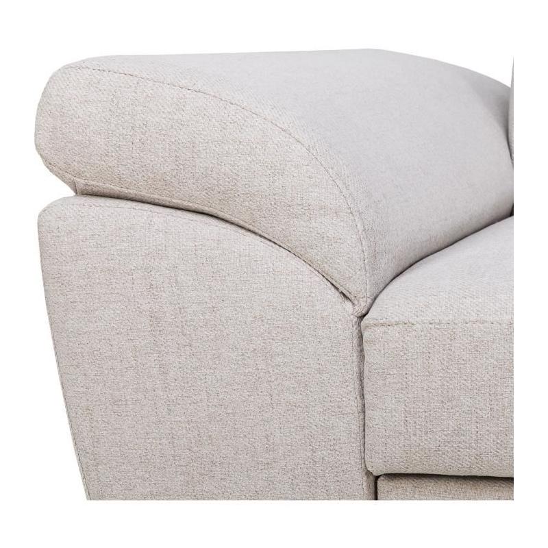 Canapé d'angle convertible STAN - Tissu Beige - Réversible - 4 pers