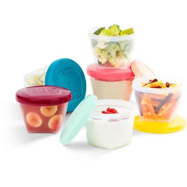 BABYMOOV Babybols lot de 6 pots de conservation pour bébé 180ml, gradués, garantis sans BPA, hermétiques, surface réinscrip