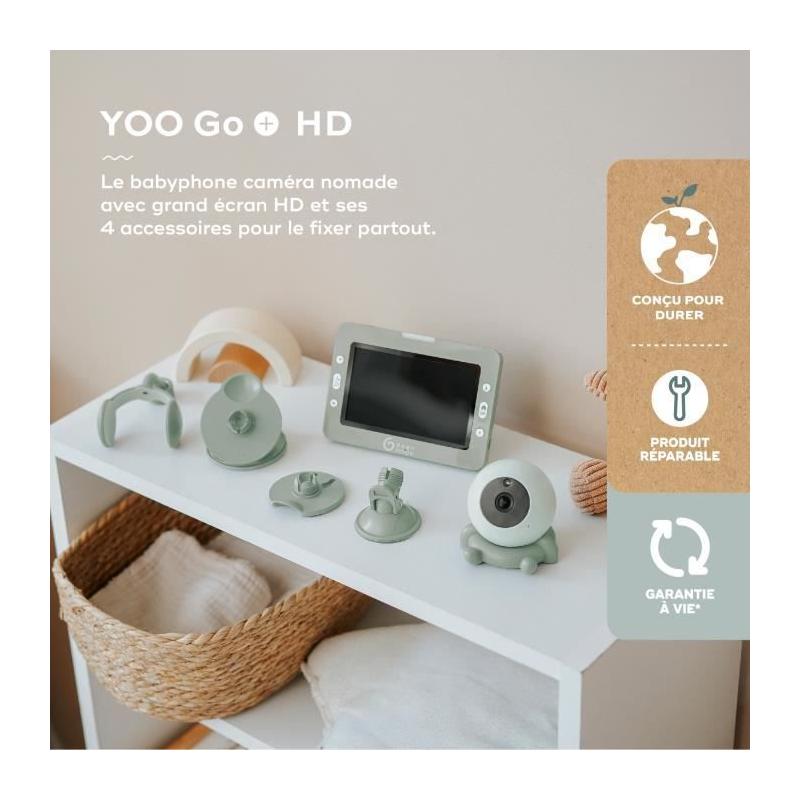 Babyphone Caméra YOO Go+ - Ecran HD 5", Batterie Rechargeable