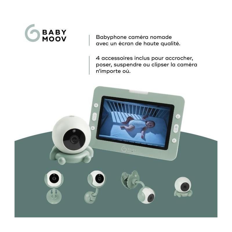 Babyphone Caméra YOO Go+ - Ecran HD 5", Batterie Rechargeable