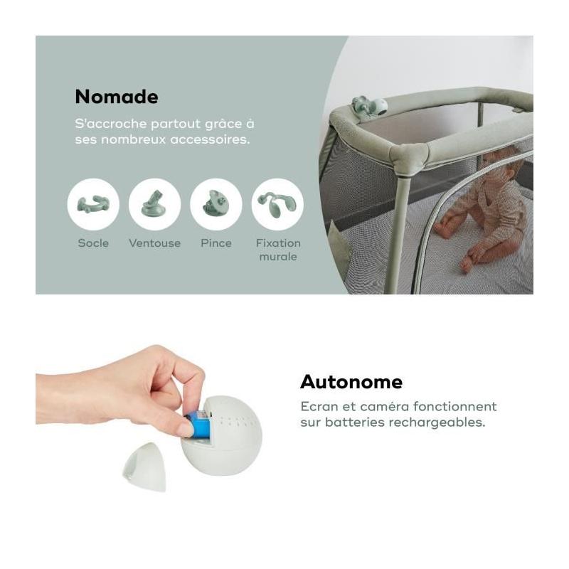 Babyphone Caméra YOO Go+ - Ecran HD 5", Batterie Rechargeable