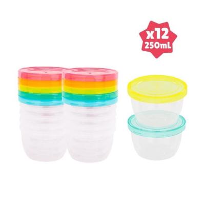 Ensemble de 12 Badabowls Gradués 250ml: Boîtes de Conservation Réinscriptibles