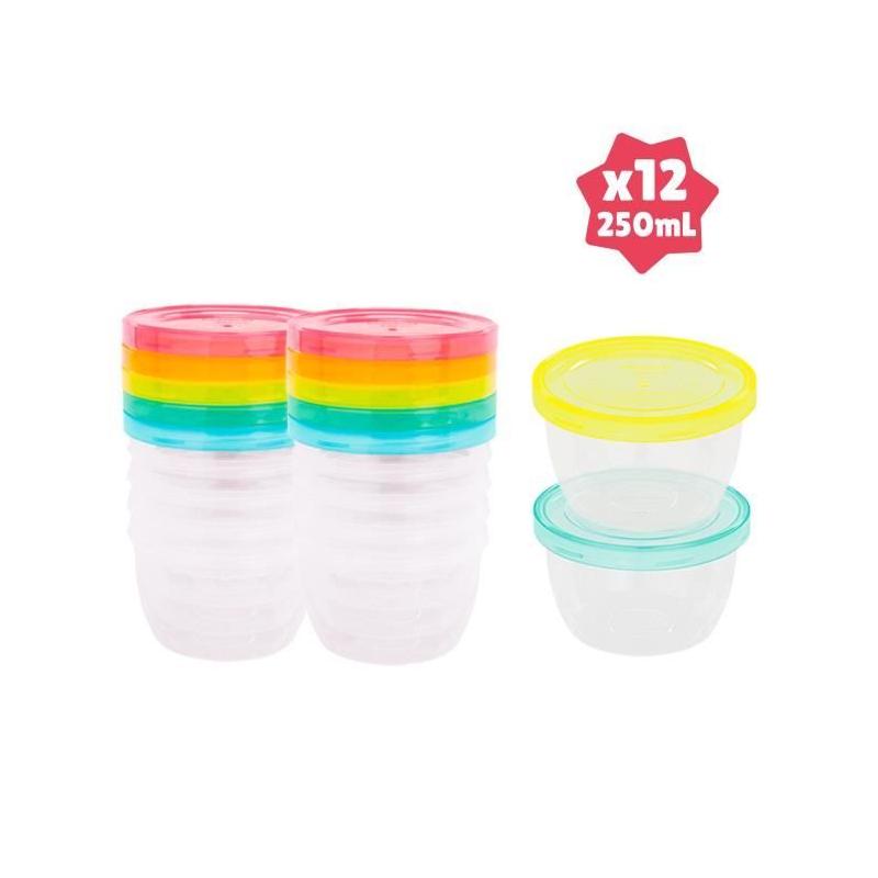 Ensemble de 12 Badabowls Gradués 250ml: Boîtes de Conservation Réinscriptibles