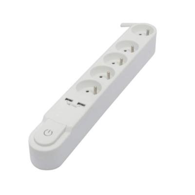 Bloc multiprise 5 prises 16A avec interrupteur et 2 ports USB