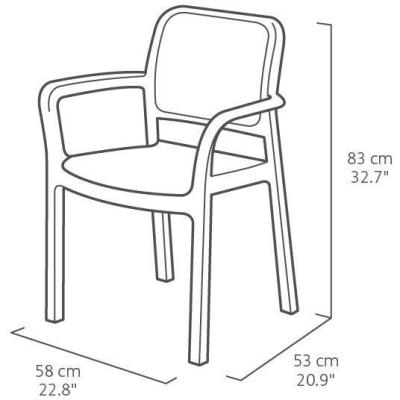 Lot de 6 fauteuils de jardin en résine tressée gris graphite