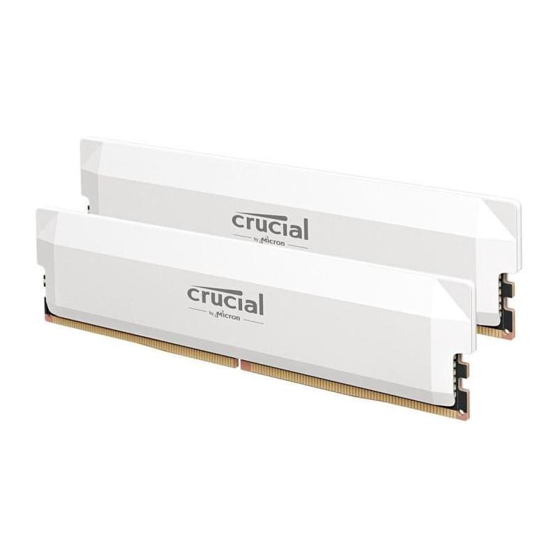 Kit RAM DDR5 PRO Crucial 64Go - Overclocking Edition - Blanc