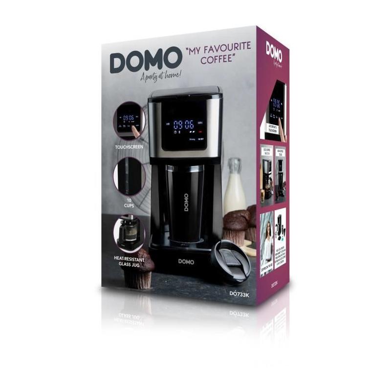 Cafetière filtre DOMO DO733K 900W - 4 à 10 tasses - Noir