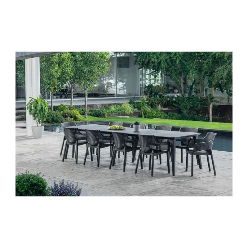 Lot de 6 fauteuils de jardin Allibert by KETER ELISA en résine gris graphite