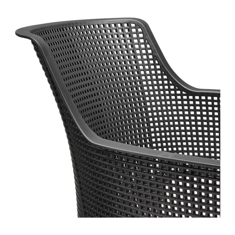 Lot de 6 fauteuils de jardin Allibert by KETER ELISA en résine gris graphite