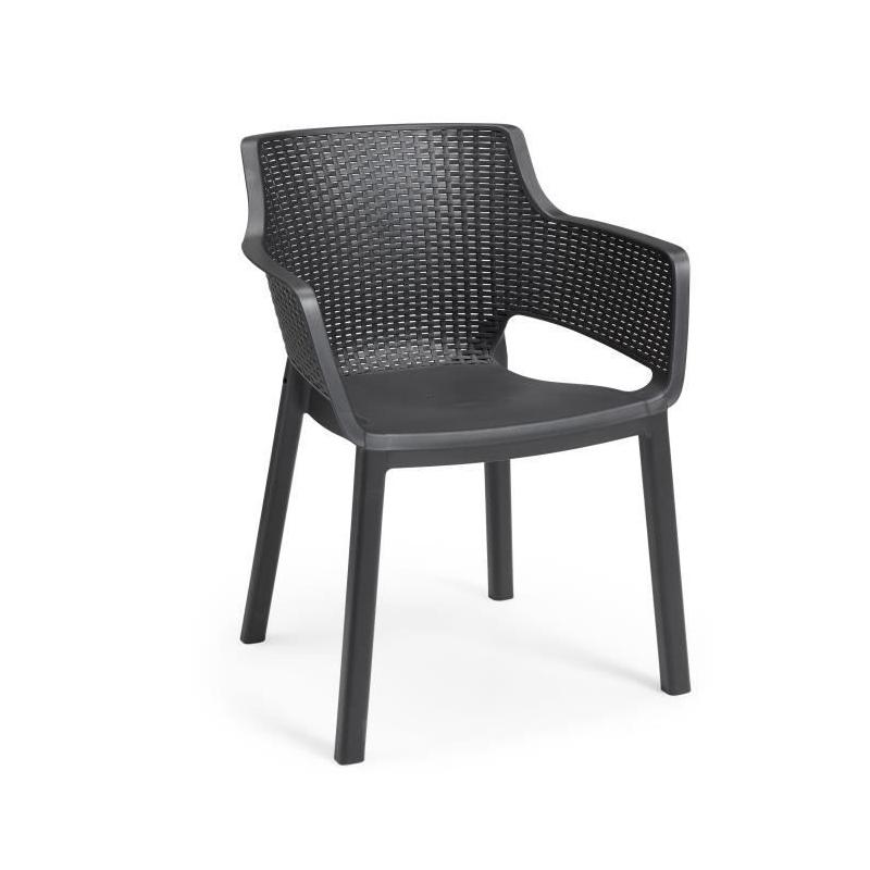 Lot de 6 Fauteuils monoblocs empilables en résine de synthèse - ALLIBERT BY KETER