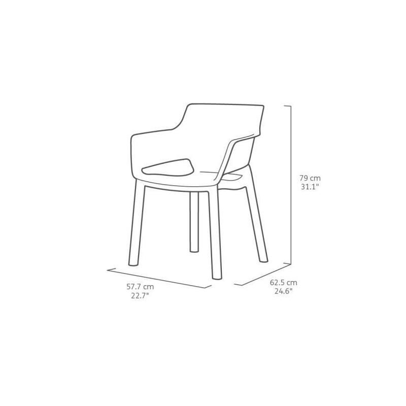 Lot de 6 Fauteuils monoblocs empilables en résine de synthèse - ALLIBERT BY KETER