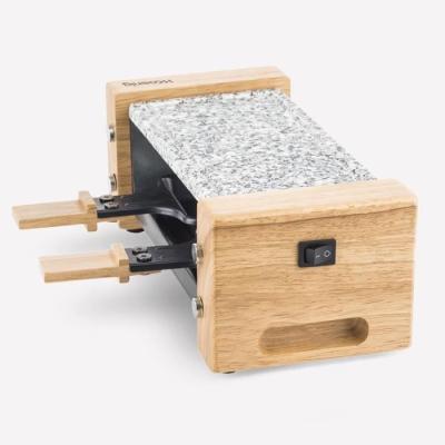 Raclette et pierre à cuire 2 personnes design bois, H.Koenig