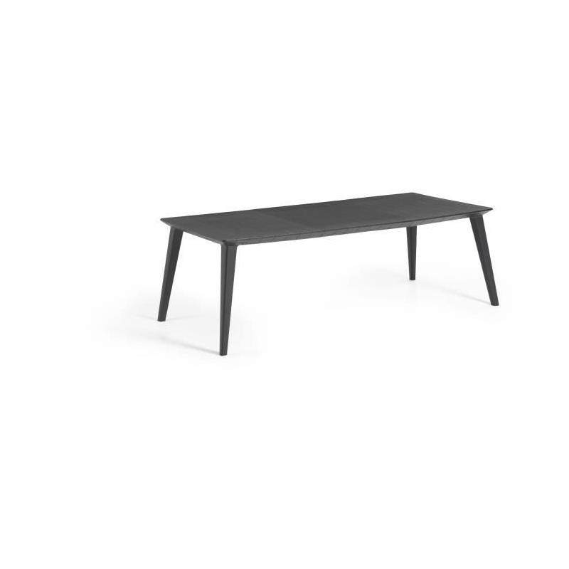 Table de jardin en résine Lima - Gris graphite - 8 à 10 personnes