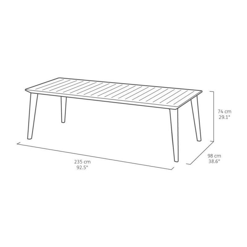 Table de jardin en résine Lima - Gris graphite - 8 à 10 personnes