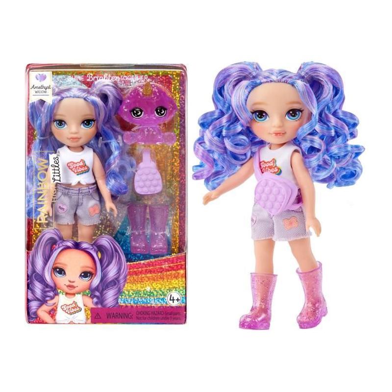 Duo adorable : Poupée 15cm + animal violet - À partir de 4 ans
