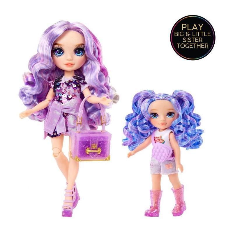 Duo adorable : Poupée 15cm + animal violet - À partir de 4 ans