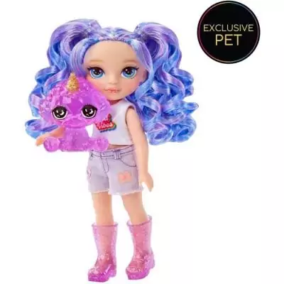 Duo adorable : Poupée 15cm + animal violet - À partir de 4 ans