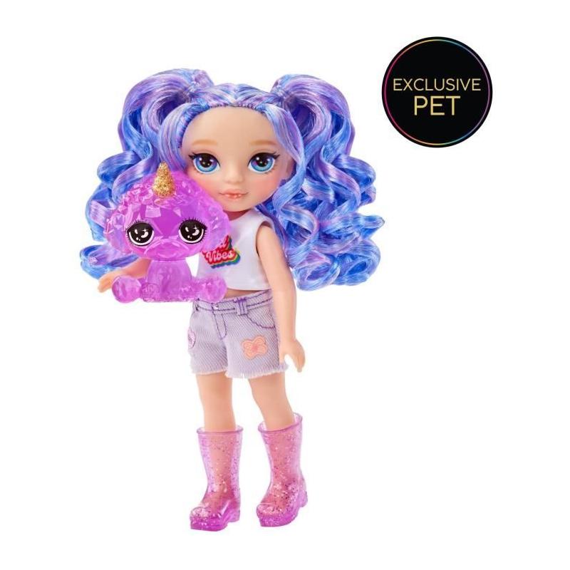 Duo adorable : Poupée 15cm + animal violet - À partir de 4 ans