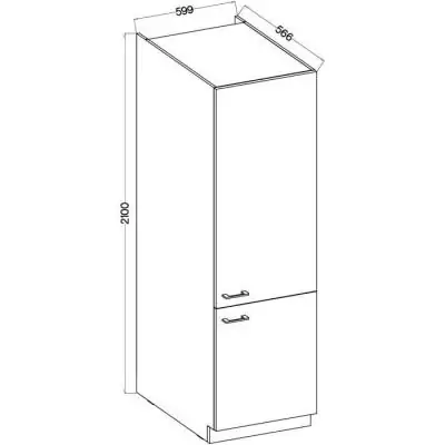 Colonne MODENA 2 portes - Chene artisan / Noir mat Colonne MODENA 2 portes - Chene artisan / Noir mat