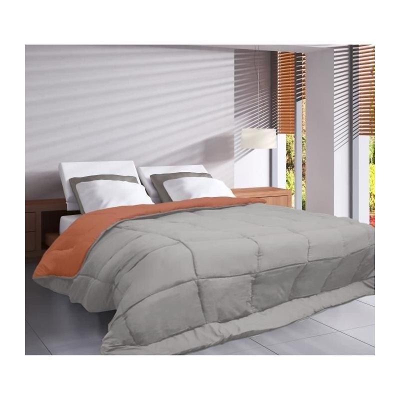 Couette chaude Microfibre 400g/m² Galet & Gingembre 200x200cm