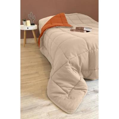Couette chaude Microfibre 400g/m² Galet & Gingembre 200x200cm