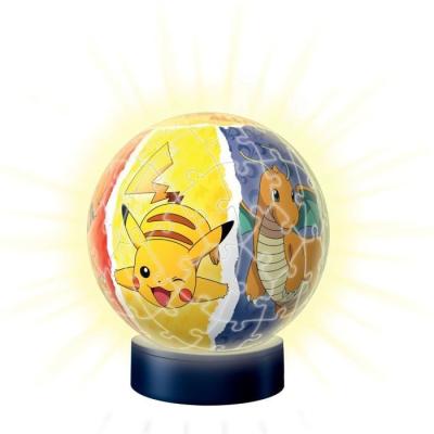 Puzzle 3D Ball illuminé Pokémon - Ravensburger - 72 pièces - Socle lumineux