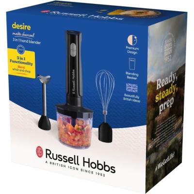 Mixeur plongeant 3 en 1 Russell Hobbs - Noir - 500W - 2 vitesses + Pulse