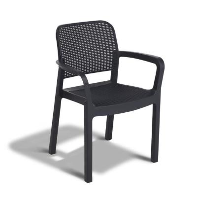 Ensemble de 6 fauteuils de jardin en résine gris graphite - Allibert