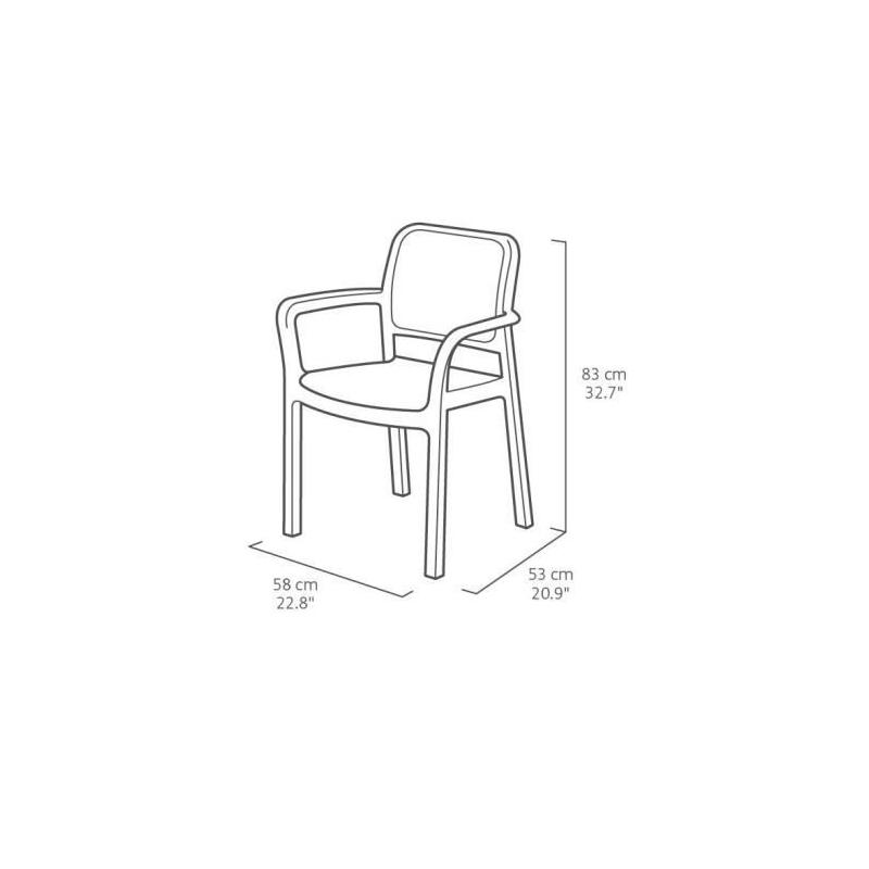 Ensemble de 6 fauteuils de jardin en résine gris graphite - Allibert