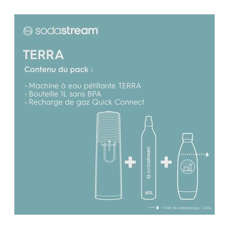 Machine à eau pétillante SODASTREAM - Terra Blanche - Recharge 60L