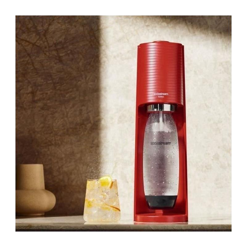 Machine à eau pétillante SODASTREAM - Rouge Terra - Avec recharge gaz 60L
