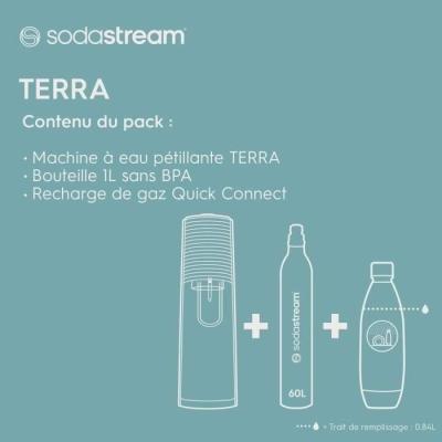 Machine à eau pétillante SODASTREAM - Rouge Terra - Avec recharge gaz 60L