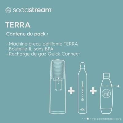 Machine à eau pétillante SODASTREAM - TERRA Bleu - Kit pratique