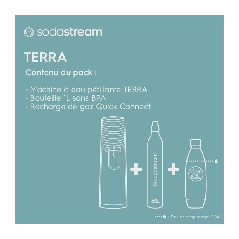 Machine à eau pétillante SODASTREAM - TERRA Bleu - Kit pratique