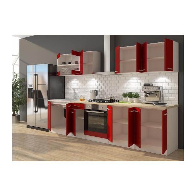 ULTRA Cuisine avec Meuble Four et Plan de Travail Inclus - Rouge mat