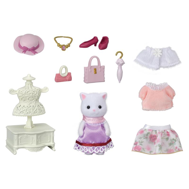 Sylvanian Families La valisette de mode et grande sœur Chat persan