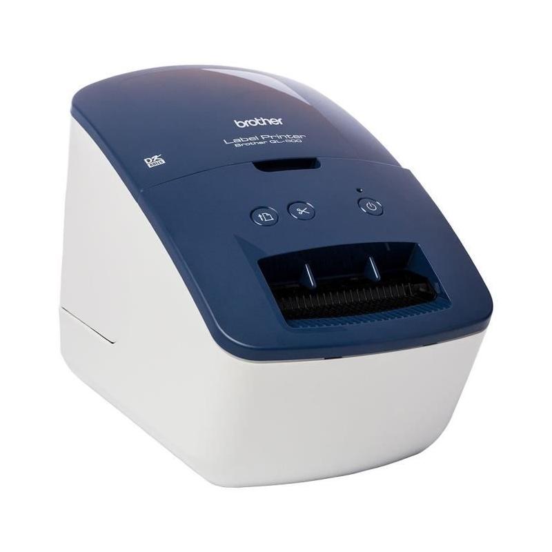 Étiqueteuse professionnelle Brother QL-600 bleue - Compacte pour petites entreprises