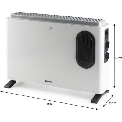 Chauffage Convecteur DOMO + Radiateur Mobile 2000W Blanc