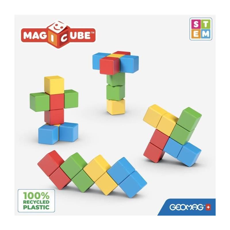 Jeu de construction magnétique recyclé - GEOMAG Magicube - 8 pièces