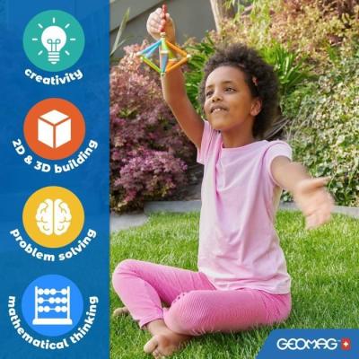Jeu de Construction Magnétique GEOMAG Classic Recycled 24 pièces - Géométrie 3D