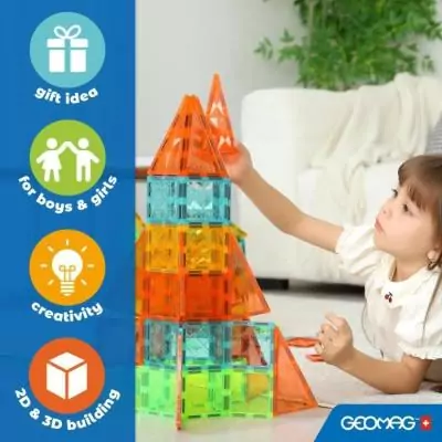 Tuiles magnétiques GEOMAG Tiles Gems 4100 - De formes géométriques cristallines