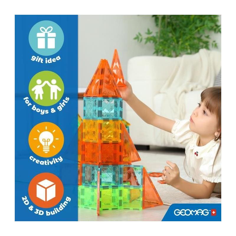 Tuiles magnétiques GEOMAG Tiles Gems 4100 - De formes géométriques cristallines