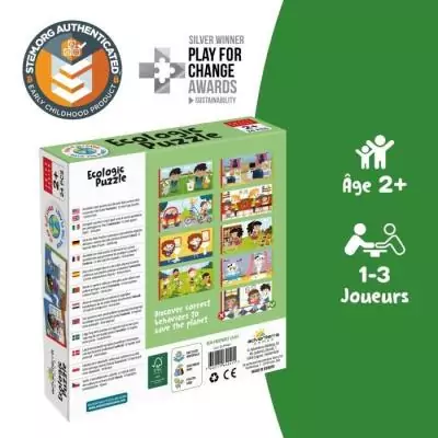 Jeux éducatifs GEOMAG Ecologic Puzzle Respectez la Terre - Mini-puzzles éducatifs - Actions écoresponsables