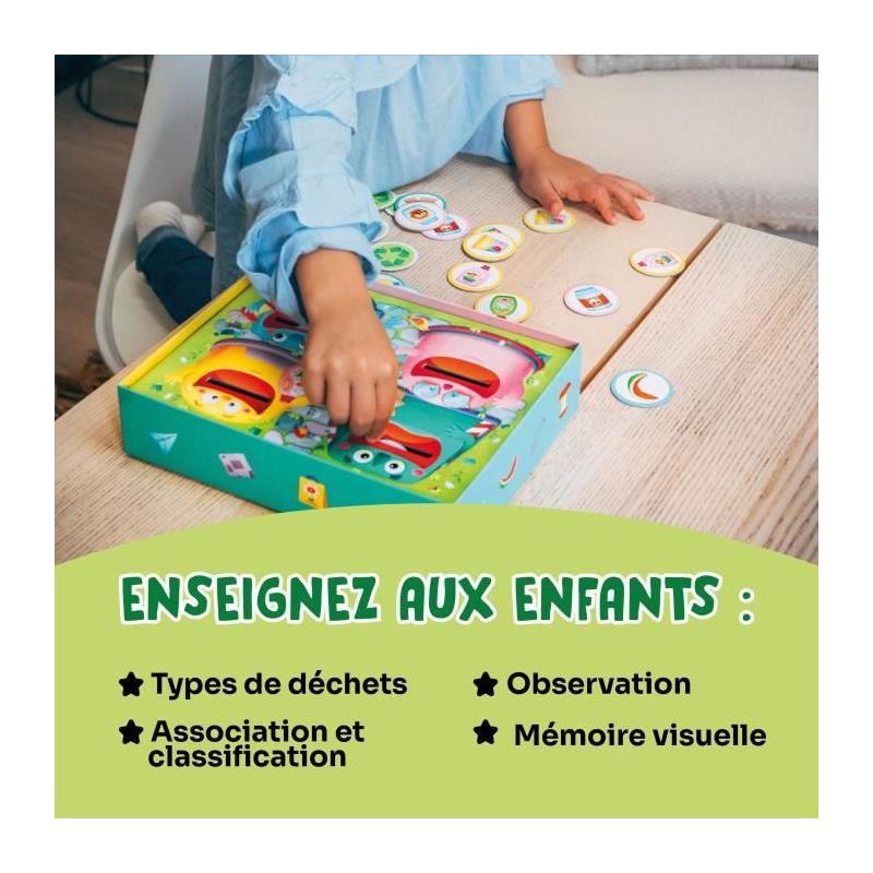 Jeux éducatifs GEOMAG - Hungry Bins - Tri sélectif - Mémoire