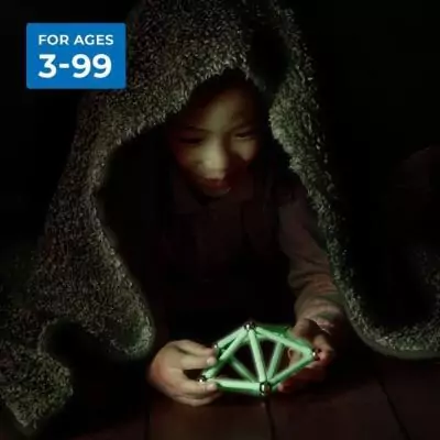 Coffret de Construction GEOMAG Glow Recycled - 42 Pièces Luminescentes