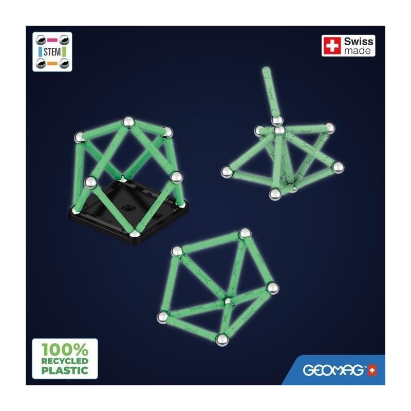 Coffret de construction GEOMAG Glow Recycled 25 pièces - Luminescent