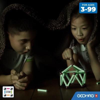 Coffret de construction GEOMAG Glow Recycled 25 pièces - Luminescent