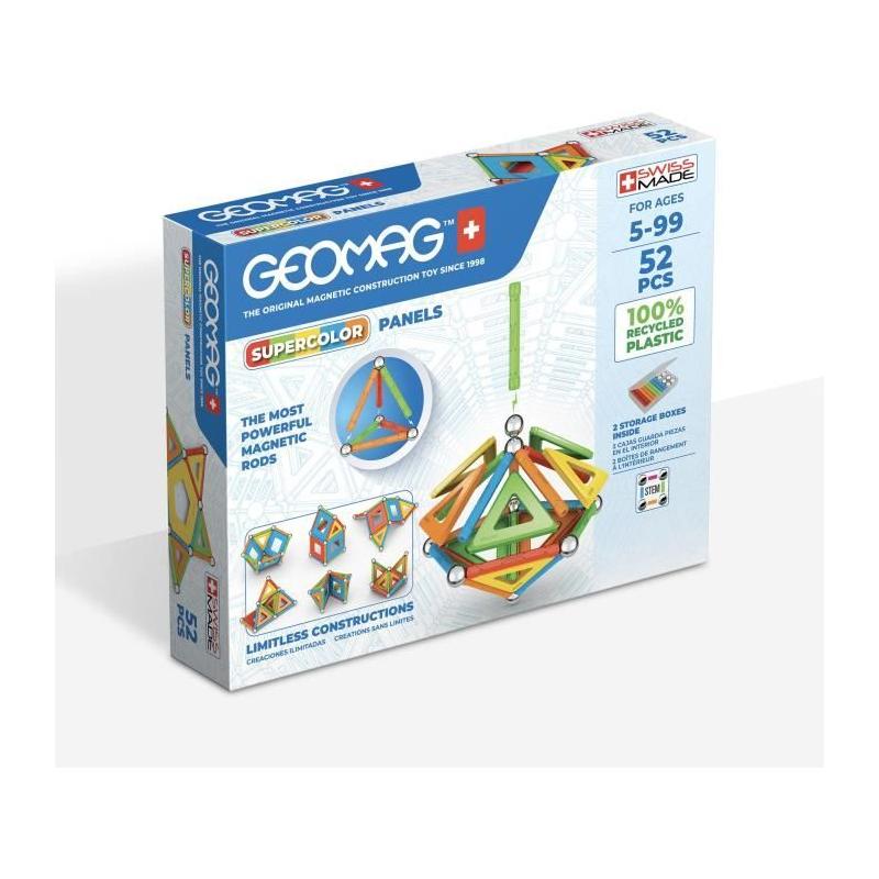 Construisez en 3D avec GEOMAG - Supercolor Panels Recycled 52 pièces